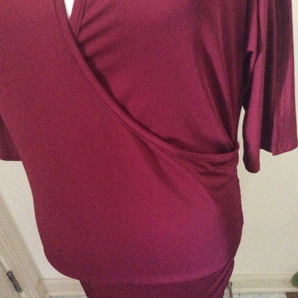 YOINS BURGUNDY DRESS - Picture 3 of 7